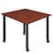 Regency Kee Mobile Tables, 48 W, 48 L, 29 H, Wood, Metal Top, Cherry TBMC4848CHBK - alternate 1